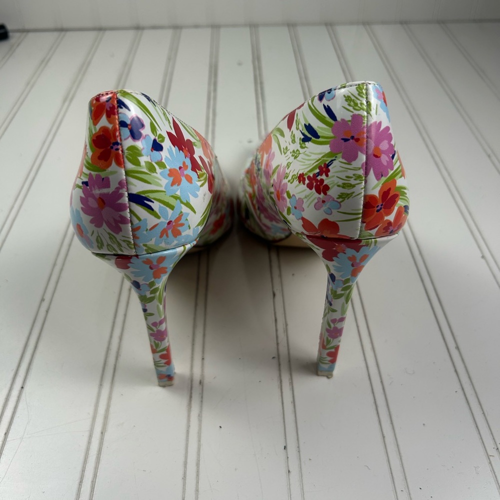 Nine West Tatiana White Multi Color Pointy Toe Stiletto Pumps Women’s Size 9M - Picture 9 of 9